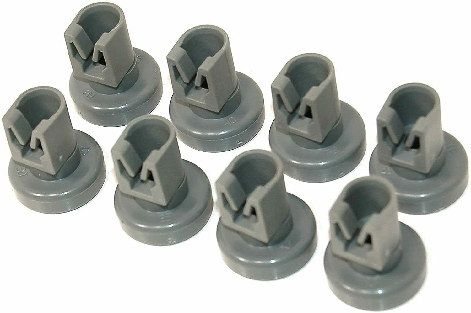 Aspares Lot de 8 roulettes pour panier supérieur de lave-vaisselle Ikea 25 mm
