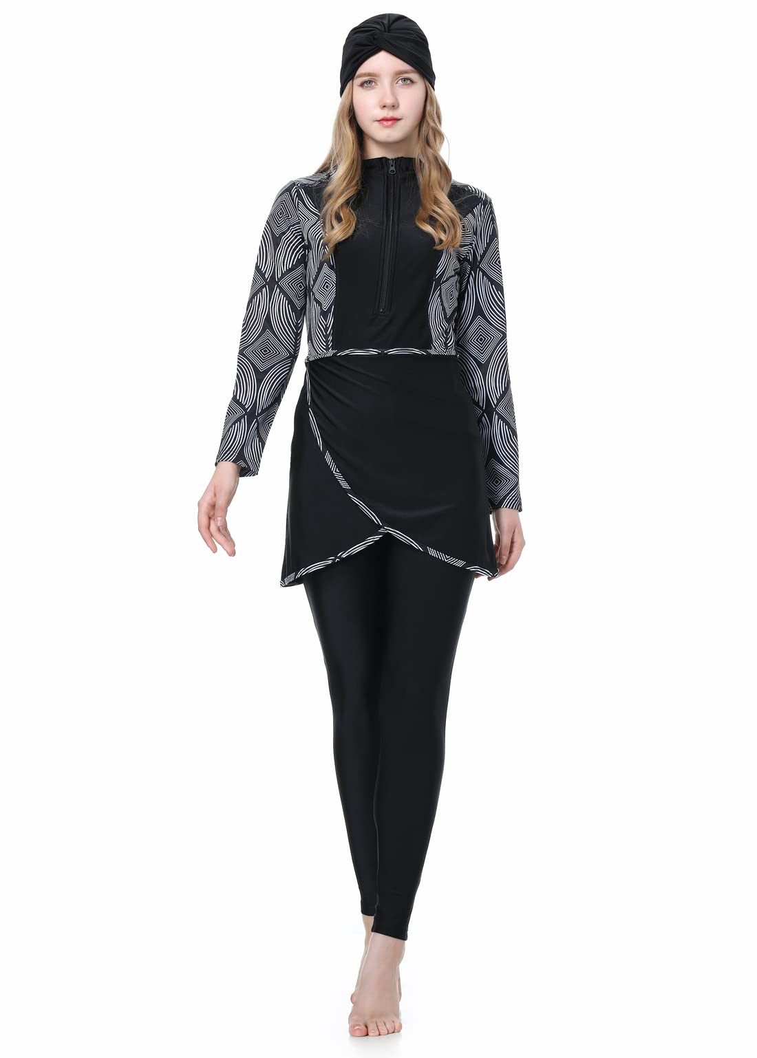 ziyimaoyi Muslim Swimwear Islamic Women Swimsuit Hijab Bukini Full Coverage Swimming Suits Beachwear