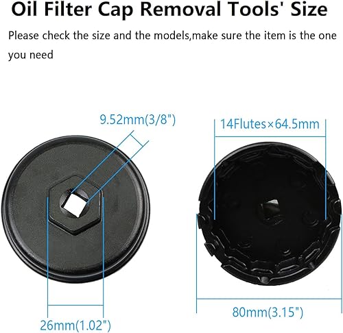 Miniatura 5 de Llave de filtro de aceite, herramienta de extracción de filtro de aceite compatible con Toyota Prius 2010-2017, Corolla 2009-2017, Matrix 2009-2013
