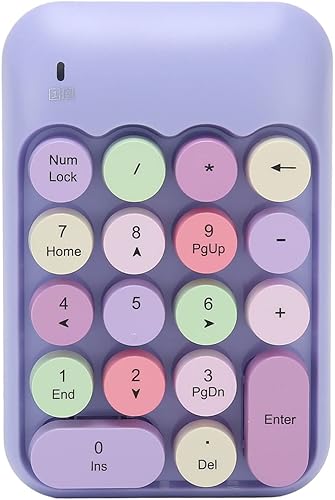 POCREATION Teclado numérico de color retro de 18 teclas con teclas de acceso directo para calculadora de computadora, receptor USB, portátil, sueño