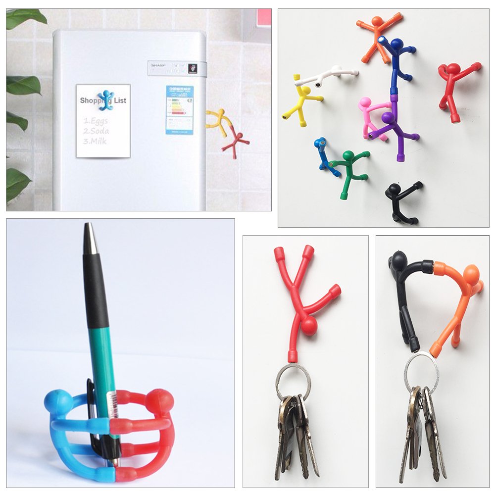 10pcs Nieuwigheid Mini Man Koelkast Magneten, Toosunny Leuke Rubber Magneet Mannen Koelkast Magneten Magnetisch Speelgoed