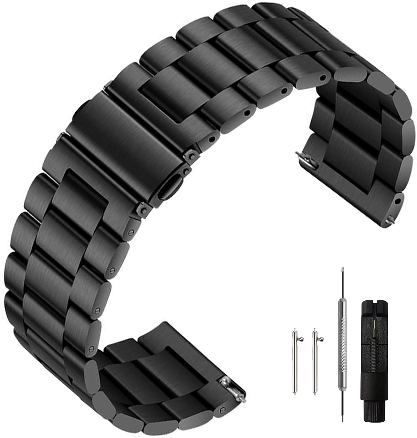 Niziruoup Stainless Steel Watch Band Quick Release Premium Brushed Metal Chain Watch