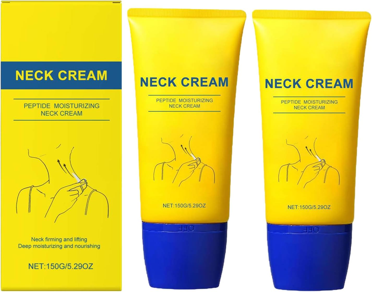 Neck Cream, Tighten and Lift Neck Cream, Neck Firming Cream With Rollers Massage, Firm And Lift Sagging Skin, Firming Lifting Necks Cream 150g (2)