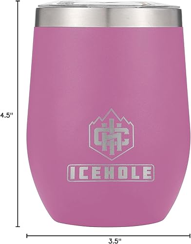Miniatura 3 de ICEHOLE Vaso de vino aislado de 12 onzas con tapa a prueba de fugas, acero inoxidable de doble pared aislada al vacío, vaso de vino a prueba de
