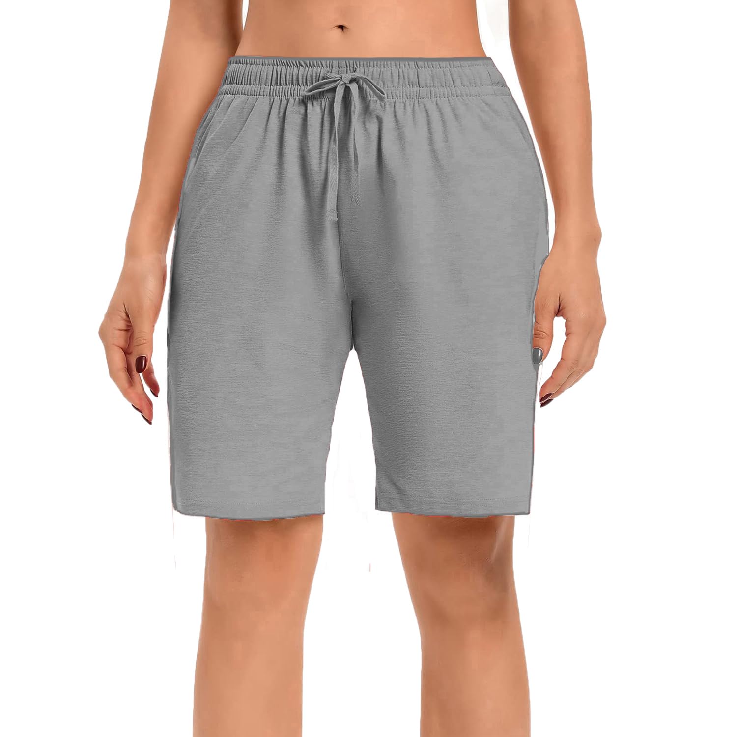 Women's Casual Cotton Shorts,Relaxedfit Shorts, Summer Shorts, Boxer Shorts, Loose fit Shorts,Mid Thigh Length Shorts with Adjustable Waistband-picture-38