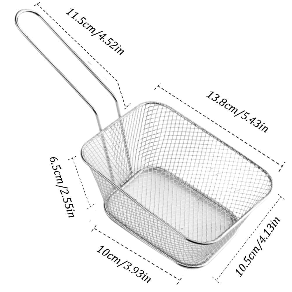 Frites à Frire Outil de Cuisson Panier à Frites carré, Porte-Frites, paniers collations Fryer Basket(4PCS)