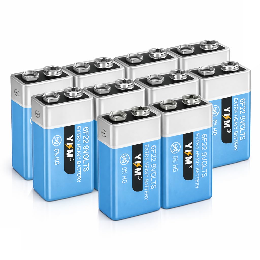 Amazon.com: YKM 10 Pack 9V Batteries Long Lasting 9 Volt Battery