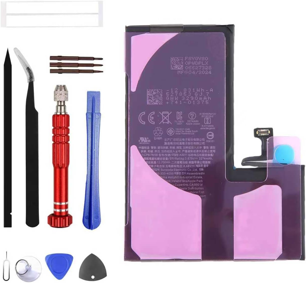 A3011 Rechargeable Battery Compatible with iPhone 15 Pro Modle A2848, A3101, A3102, A3104 with Tools