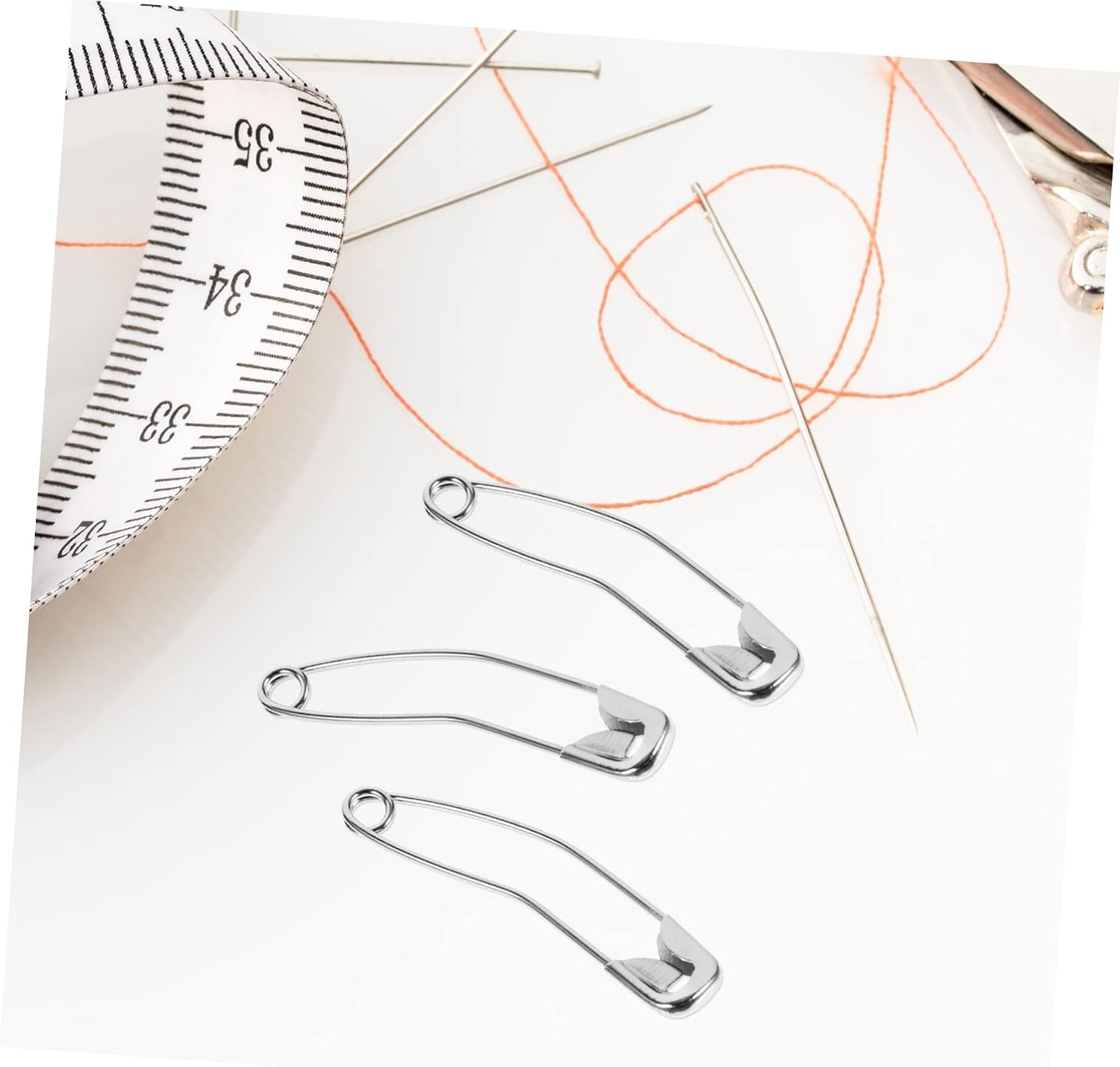 Gadpiparty 200pcs Sewing Safety Pins Stainless Steel Pins for Clothing Quilting Craft Bag Making Decorative Curved