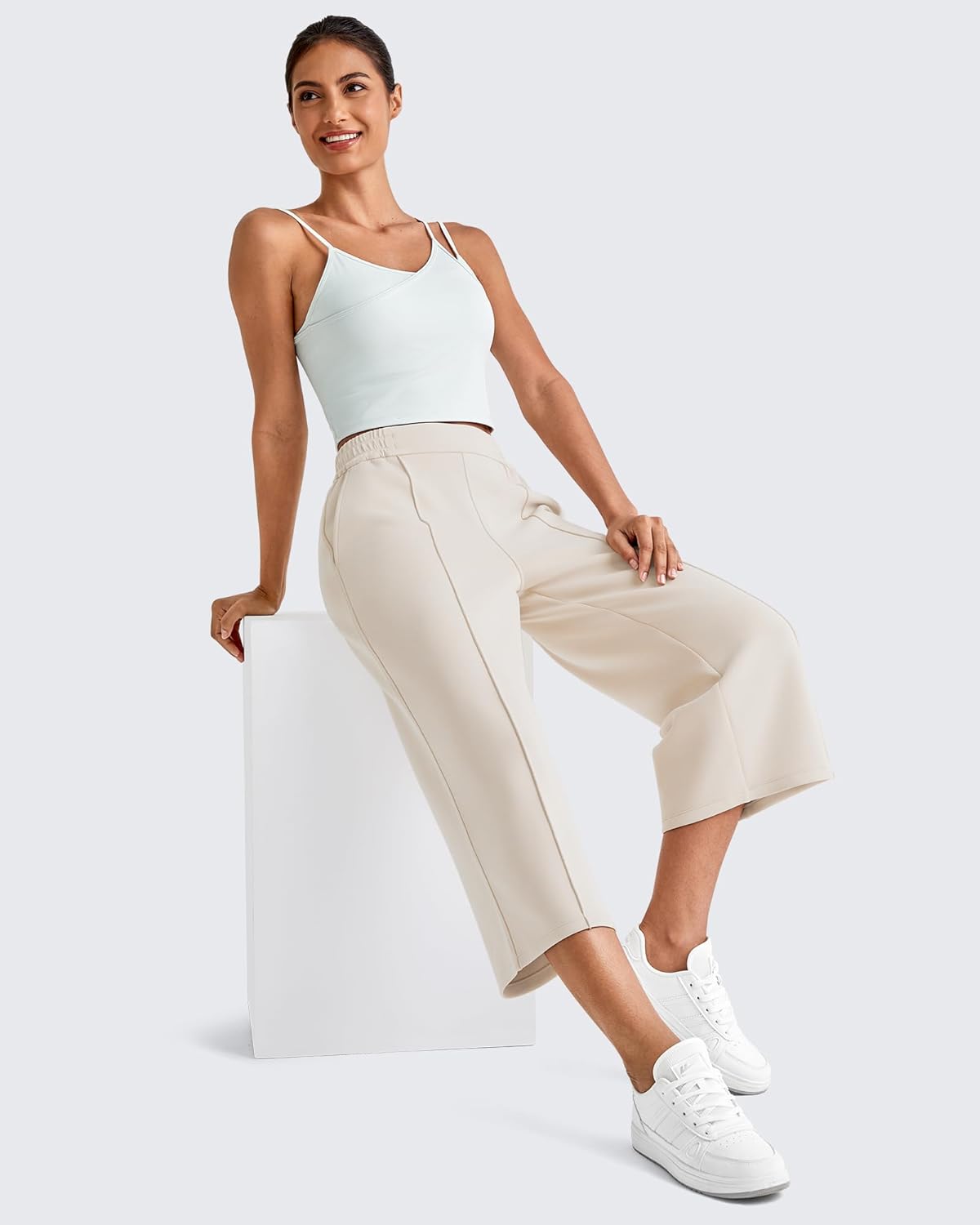 G4Free Smoofit Capri Pants for Women Wide Leg Yoga Pants High Waist Summer Travel Casual Pants with Pockets - Image 5