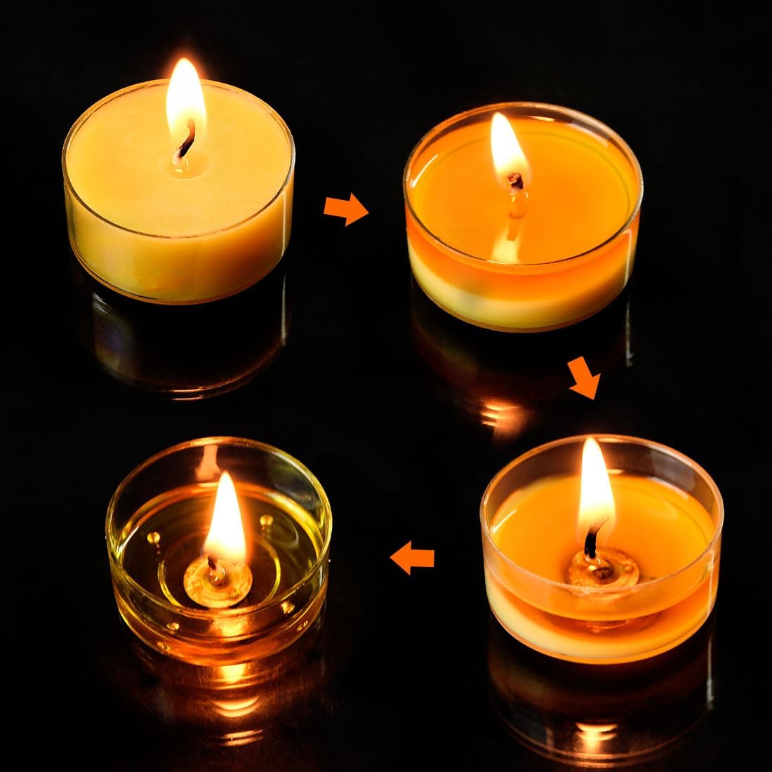 蜜蝋ティーライトキャンドル　60個 蜜蝋（ミツロウ）キャンドル ランプ 1本入