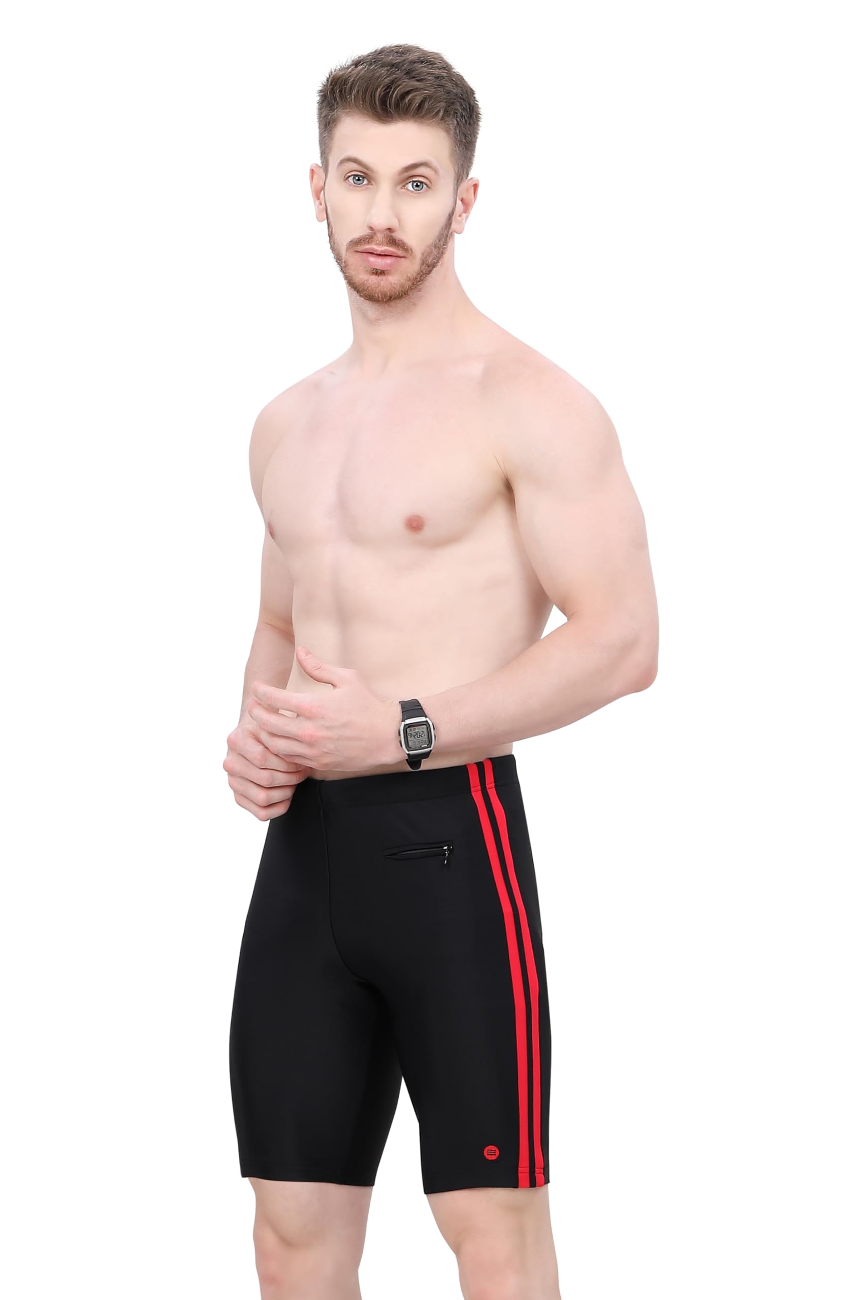 Men's Freestyle Regular Swim, Racing Aquashort/Swiiming Tights (Contrast Panel)-image-11
