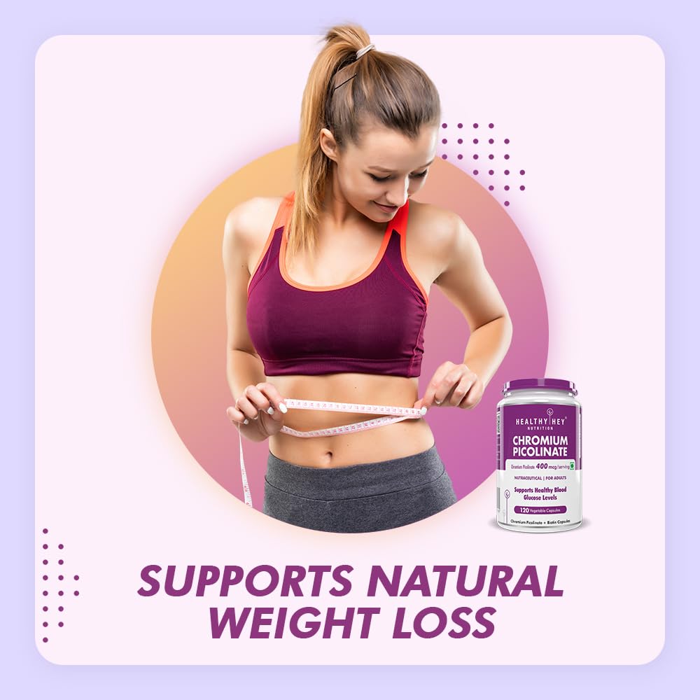 HealthyHey Nutrition Chromium Picolinate -Support Glucose Metabolism (High Absorption) 120 Capsules, Non-GMO, Gluten Free 4