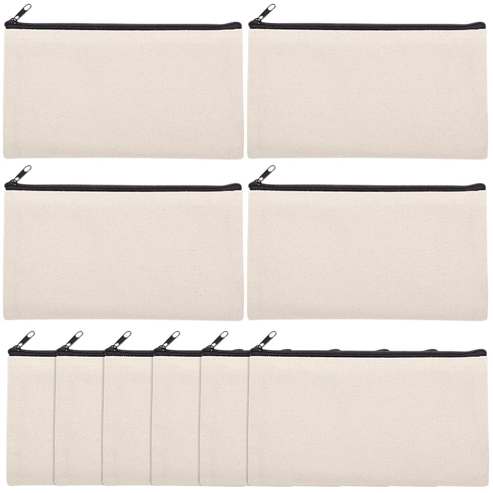 TEHAUX Canvas Kosmetiktaschen Leere Sublimations mit Reißverschluss