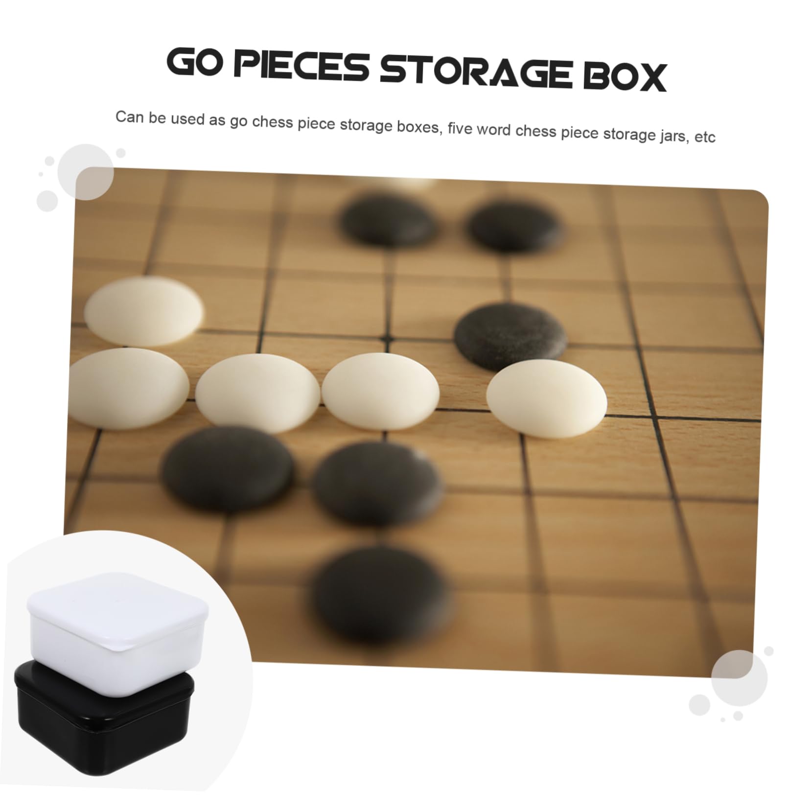 Alasum 2pcs Chess Pieces Storage Boxes Chess Container for Go Game Elegant Design Made of Plastic Easy to Maintain