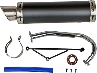 Redcap High Performance Exhaust System Muffler for GY6 50cc Scooter Moped TaoTao Jonway Kymco 139QMB (Black)