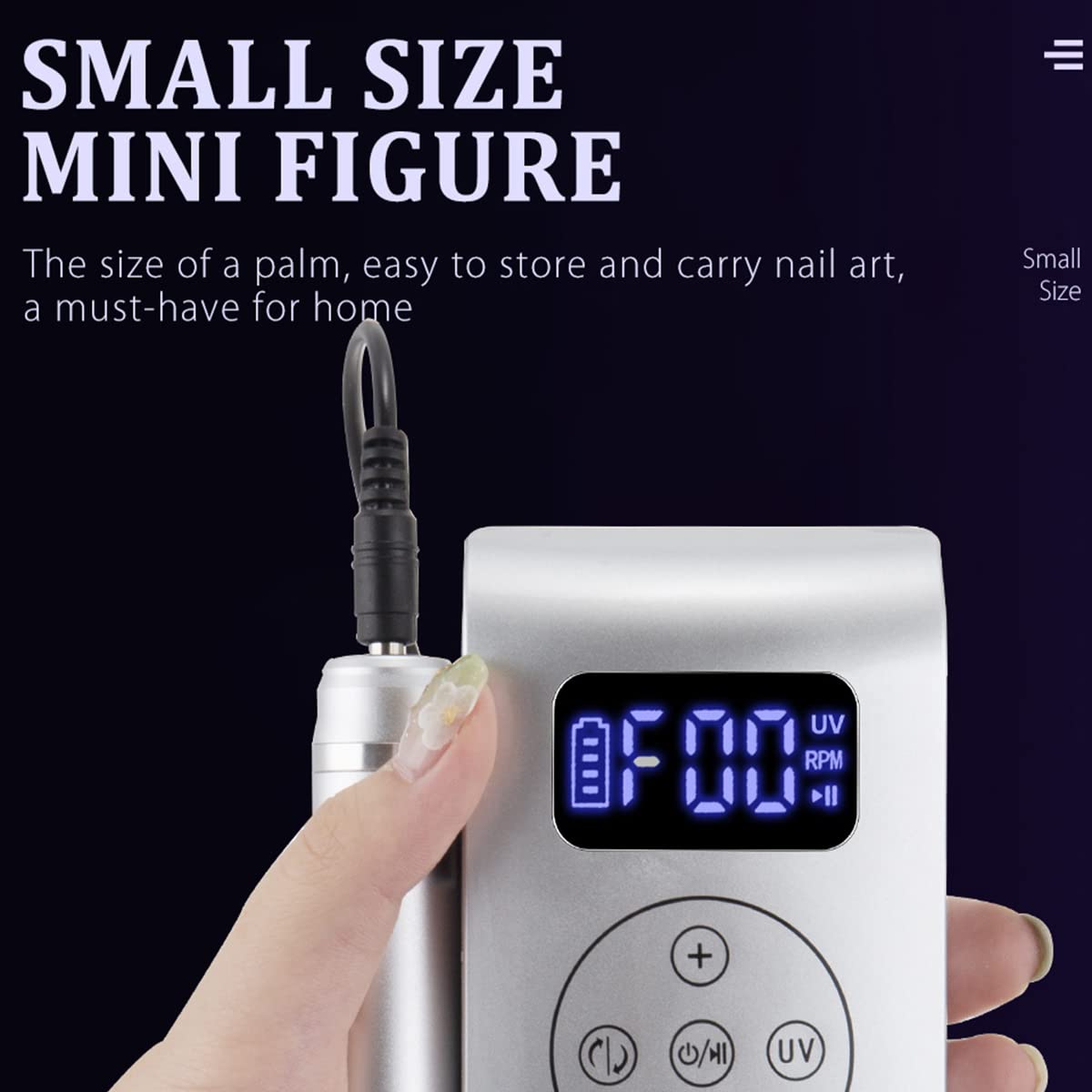 Taladro de uñas eléctrico portátil 3 en 1, compacto de 35000 rpm, kit de lima de uñas profesional eléctrico, secador de uñas, lámpara UV, manicura para acrílico, uñas de gel, manicura y pedicura,