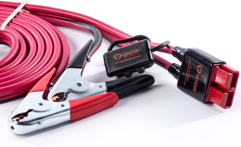 Genesis Offroad Quick Connect Jumper Cables 4 Gauge 15 Feet Severe Duty Made in USA