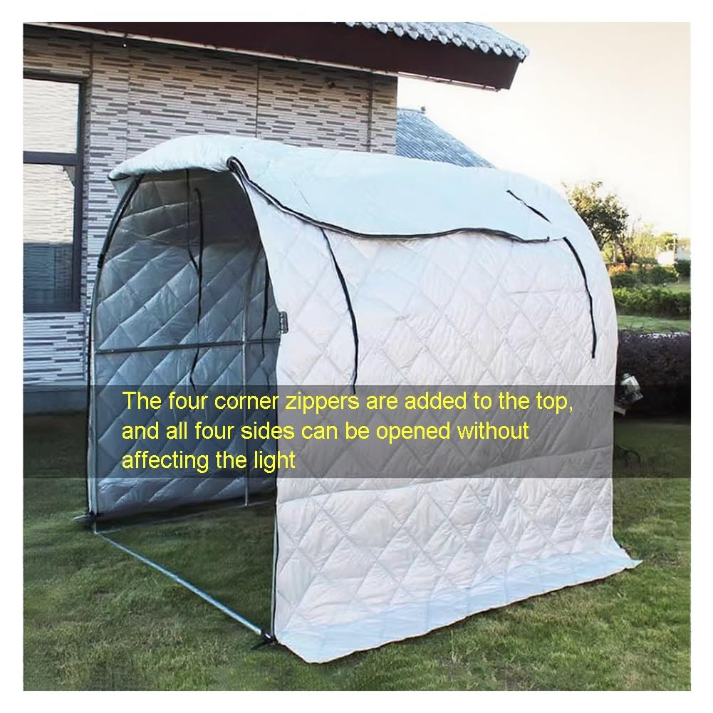 Genérico Invernadero portátil para jardín, cobertizo Aislante Impermeable con Puerta Enrollable con Cremallera, Funda de algodón Grueso para Plantas de Exterior, protección Acolchada (2,6 x 1,5 x 2 m