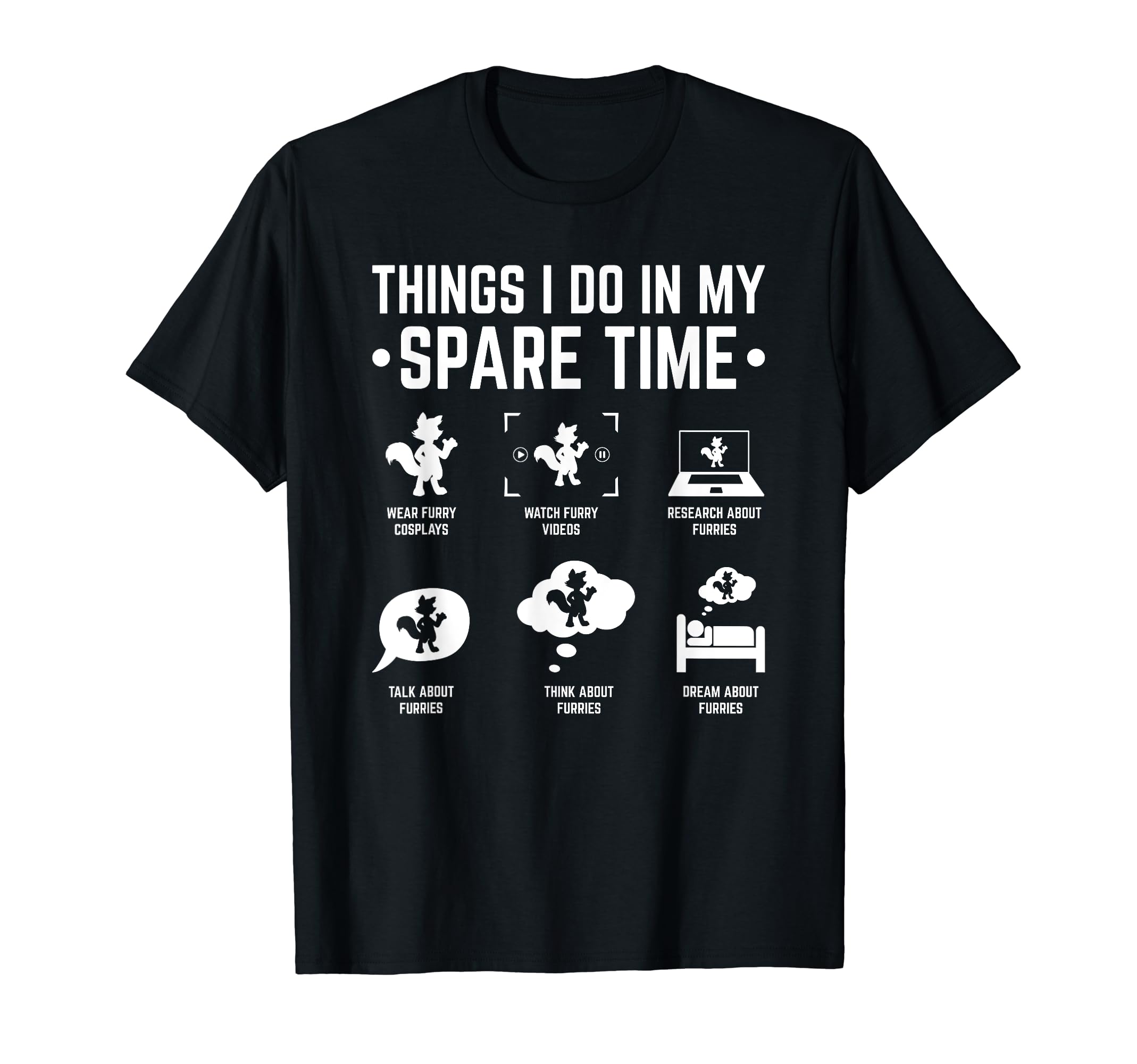 Funny Furry Fandom Cosplay ApparelThings I Do In My Spare Time Cosplay Furry T-Shirt