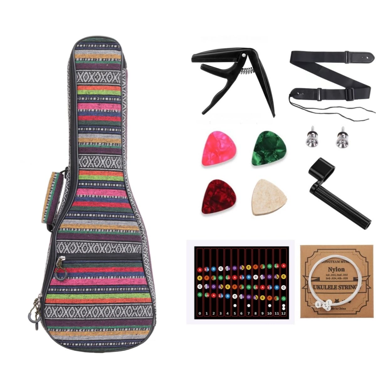 MUINS Ukulele Case,26 Tenor Ukelele Uke Bag soft and Thicker Pad