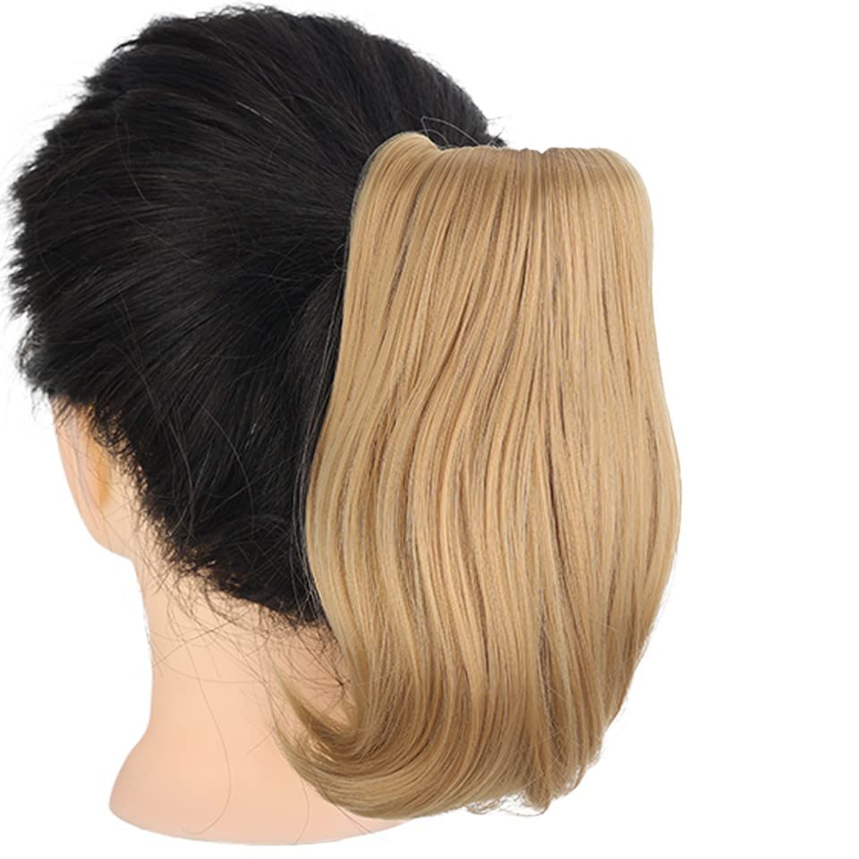 Miniatura 3 de Extensiones de cola de caballo corta y rizada de 12 pulgadas, extensiones de peluca sintética invisible instantánea, para mujeres y niñas (#103)