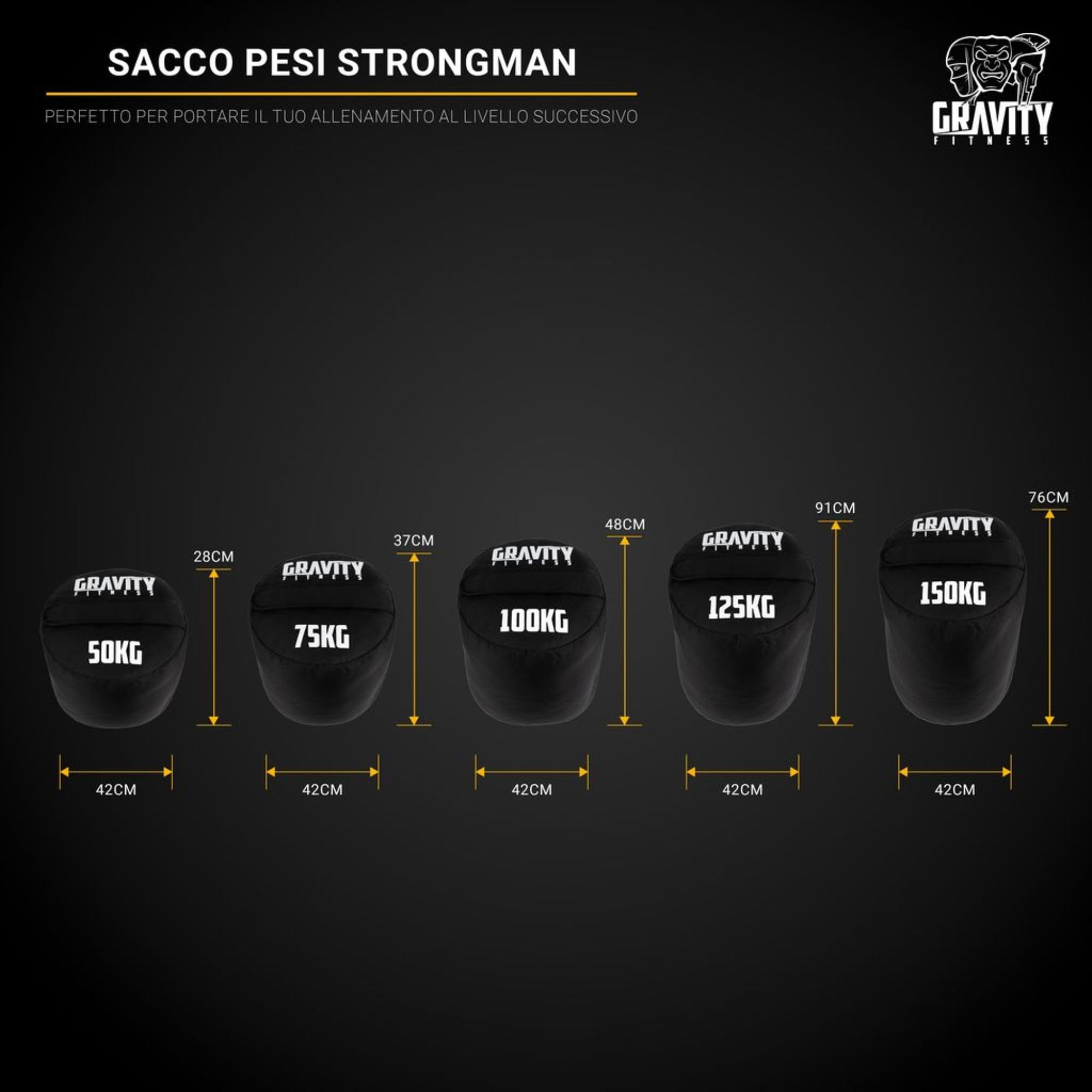 Gravity Fitness Heavy Duty Strongman Sandbag 50 kg - 150 kg