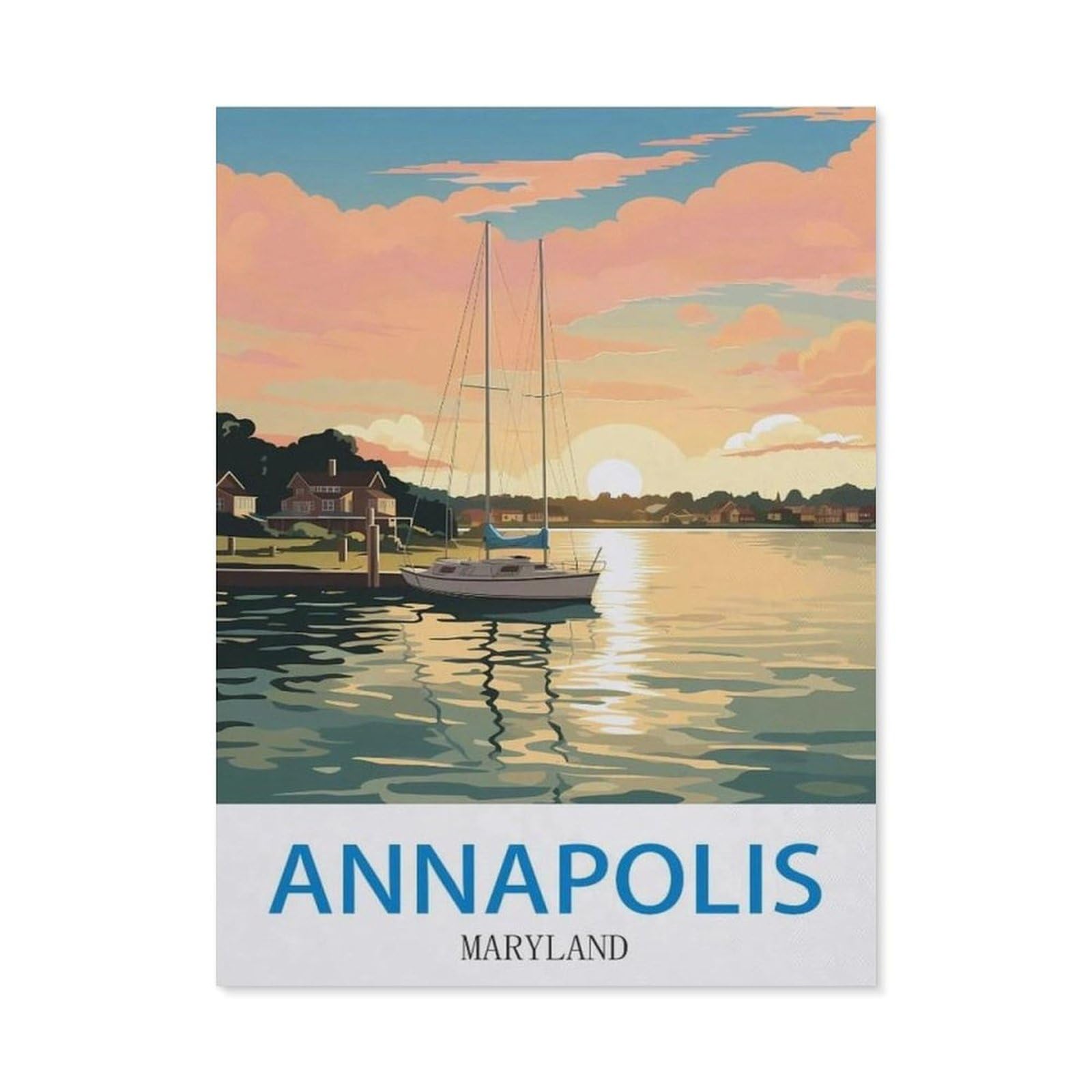 Annapolis Maryland，Tin Signs,Funny Vintage Metal Sign Plaqu Poster Wall Art Kitchen Garden Bathroom Decor(15x30cm）6x12 inch-EE67