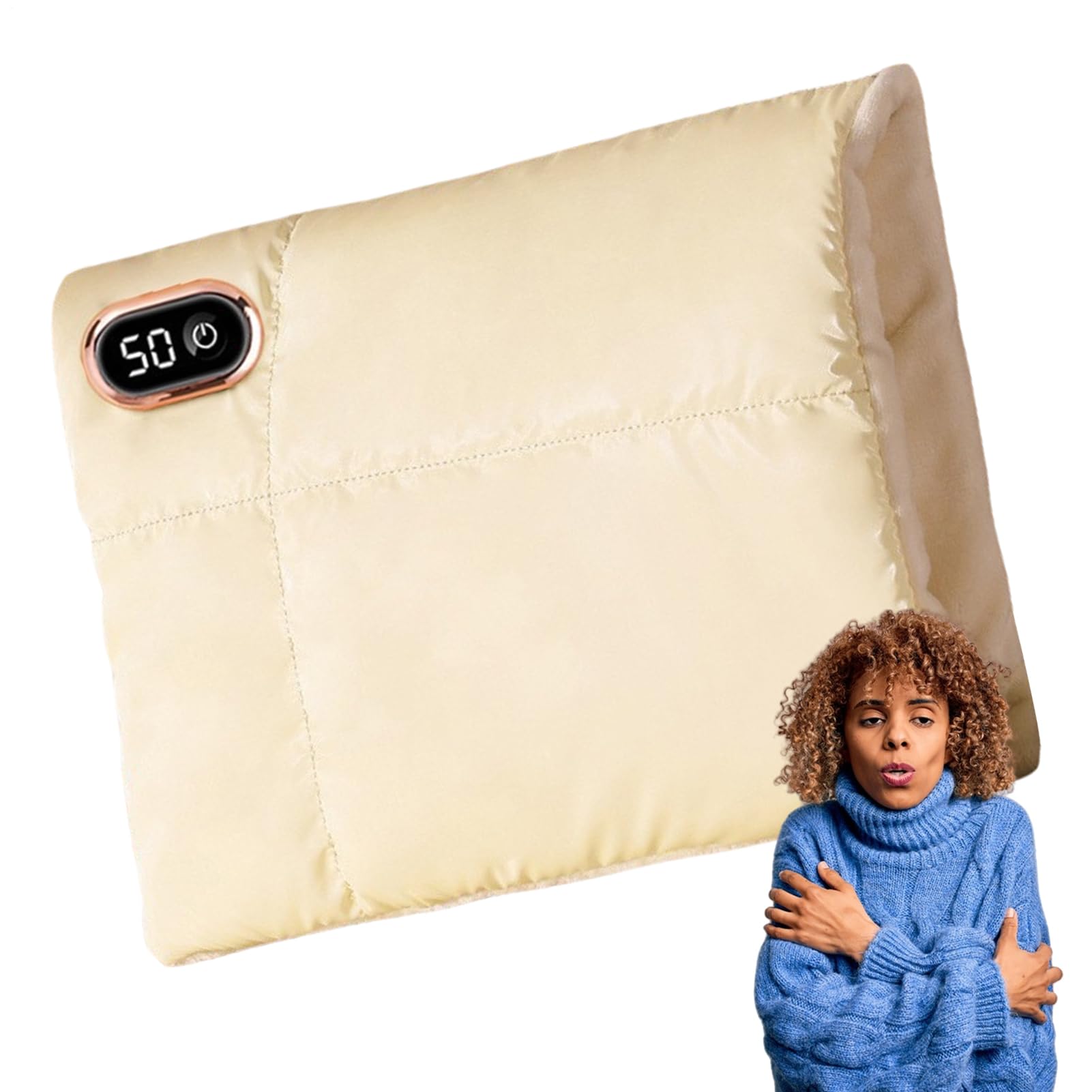 Pochette riscaldante elettrica, scaldamani ricaricabili - Pochette scaldamani in grafene,Guanti scaldamani double face, pochette scaldamani, temperatura a tre velocità per il campeggio e