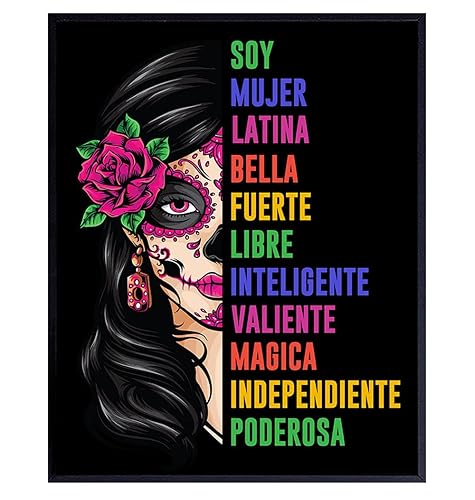 Mexicans Latinx Woman Wall Art - Latina Motivational poster - Arte Decoraciones Para Cuartos - Regalos Para Mujeres Ninas Chicas Chicano Latino