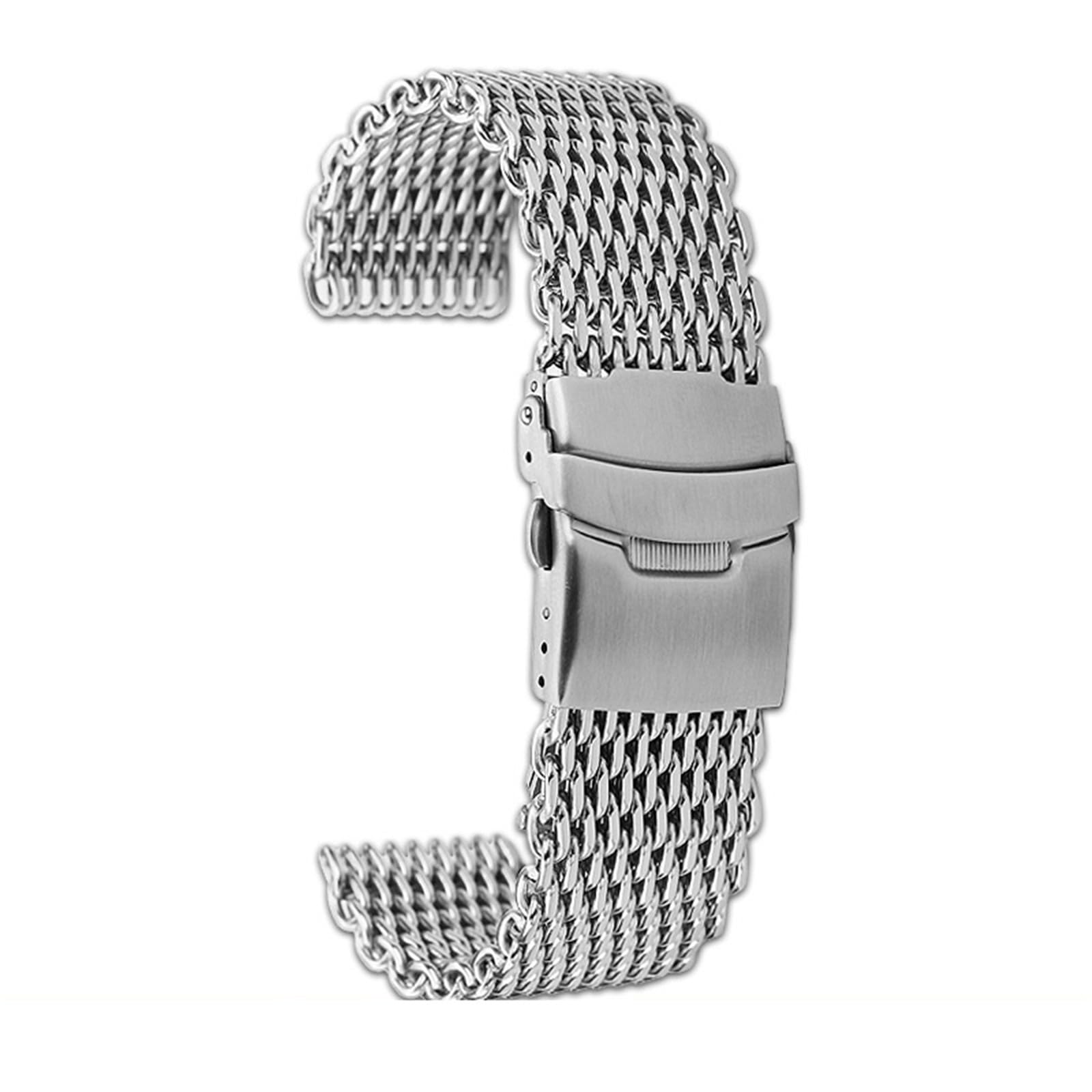 Cinturino in maglia di acciaio inossidabile da uomo e donna con sgancio rapido 20 mm, 22, 24