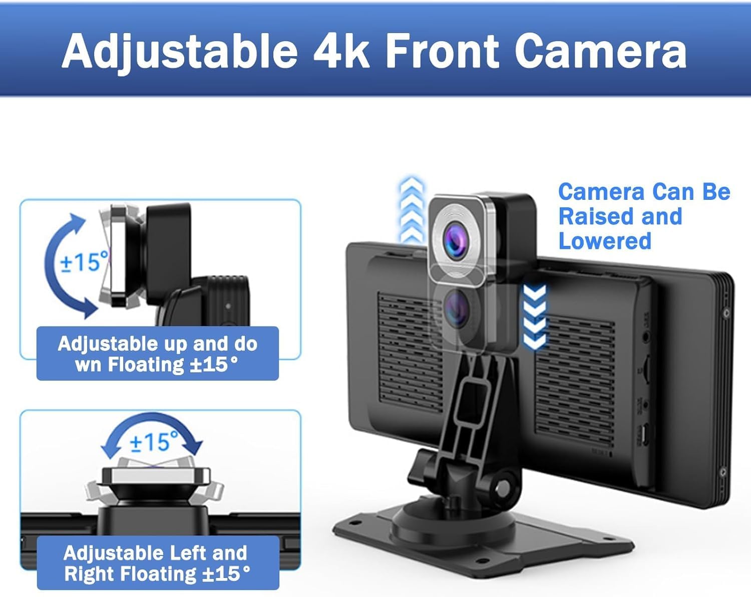 Cartablet Pro MAX, Tablet de Coche con GPS y Grabación de Dash CAM, Pantalla de 10.26 Pulgadas 1080P (4K+1080P Dual Lens 64G)