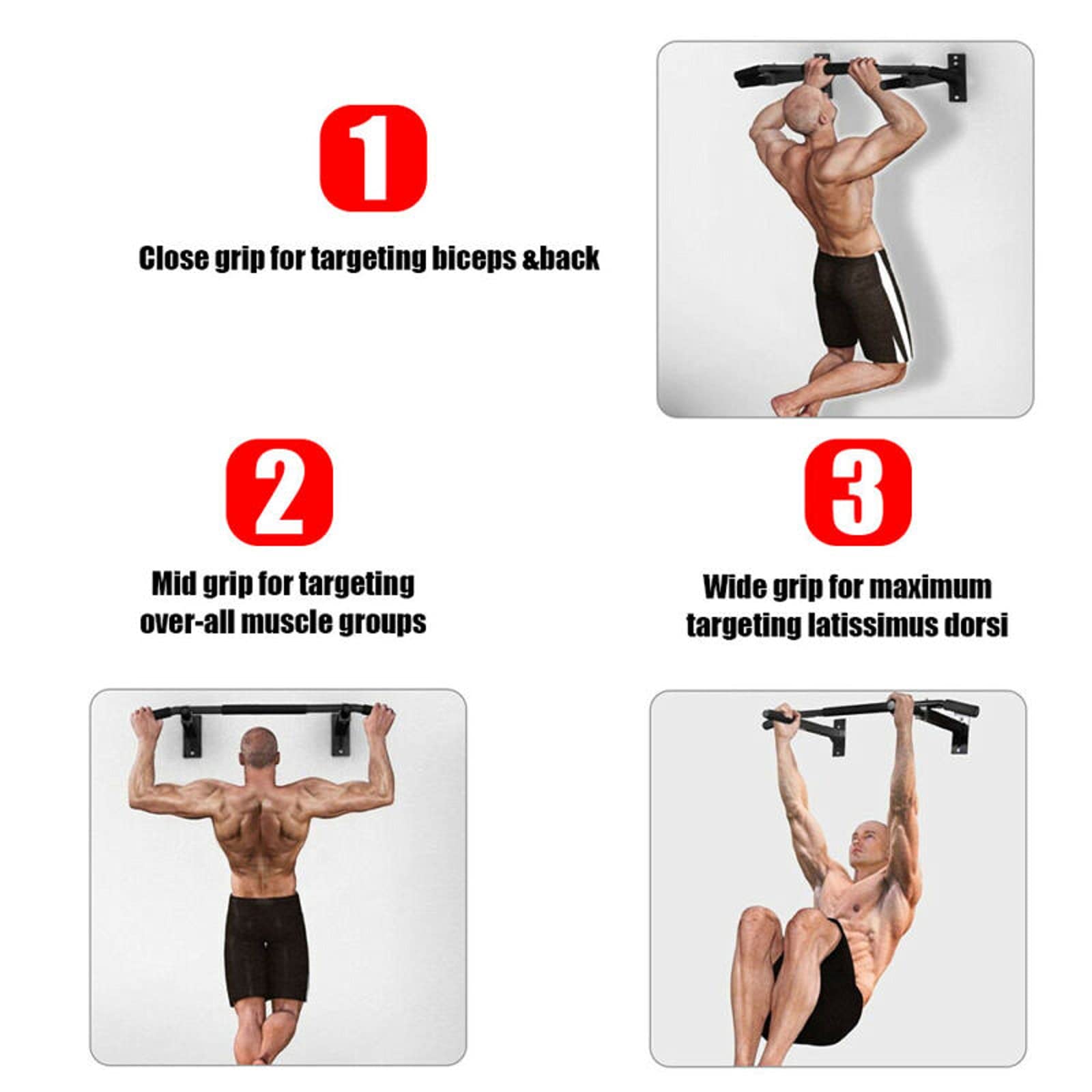 Trintion Klimmzugstange Türrahmen Wand Pull Up Bar Wandmontage Trainingsgeräte Freistehend Türstange Dip Station für Zuhause Home Gym Belastbarkeit bis 300 bl