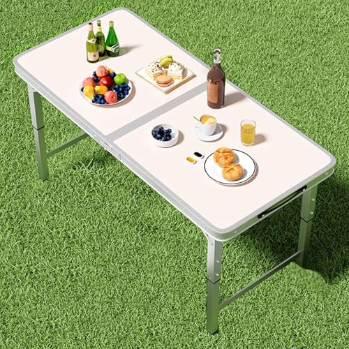 Mesa de buffet plegable para catering y eventos al aire libre, color blanco, 100 x 50 cm, ideal para bodas, camping, jardín y restaurantes