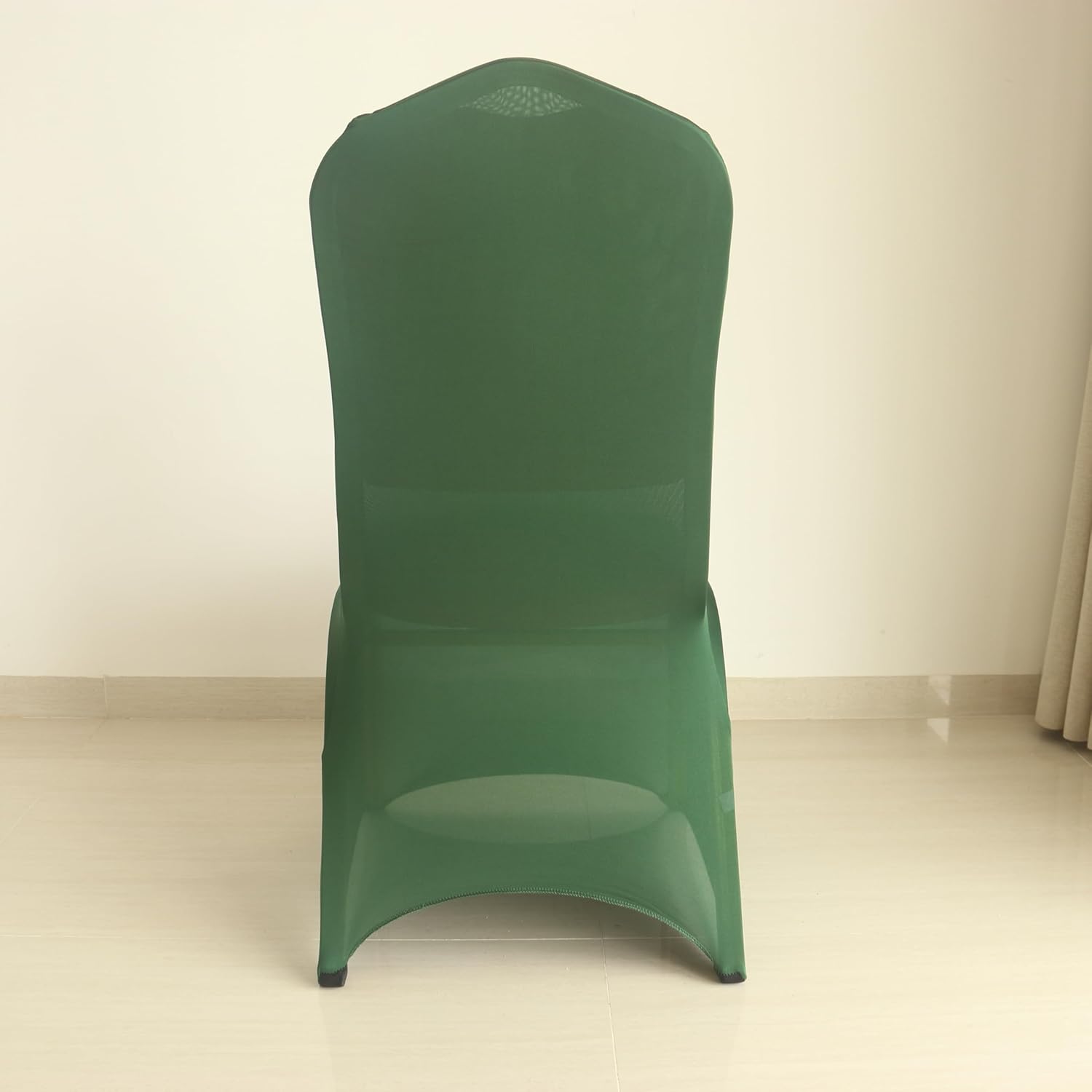 1 4 60 100Pieces White Wedding Chair Covers Stretch Polyester Spandex for Wedding Party Banquet Seat Covers (Wood Green, 60PCS)