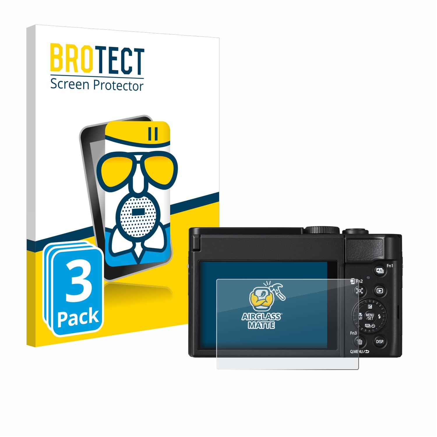 BROTECT Displayschutzglas Entspiegelungsfolie Panasonix Lumix DC-TZ99 – Display Glas Matt, 3er Set