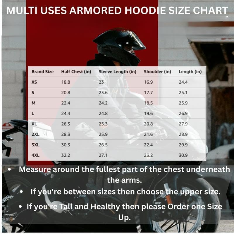 Motorcycle Armored Hoodie for Men & Women, CE-Approved Powersports protective jackets For Bikers - Image 2