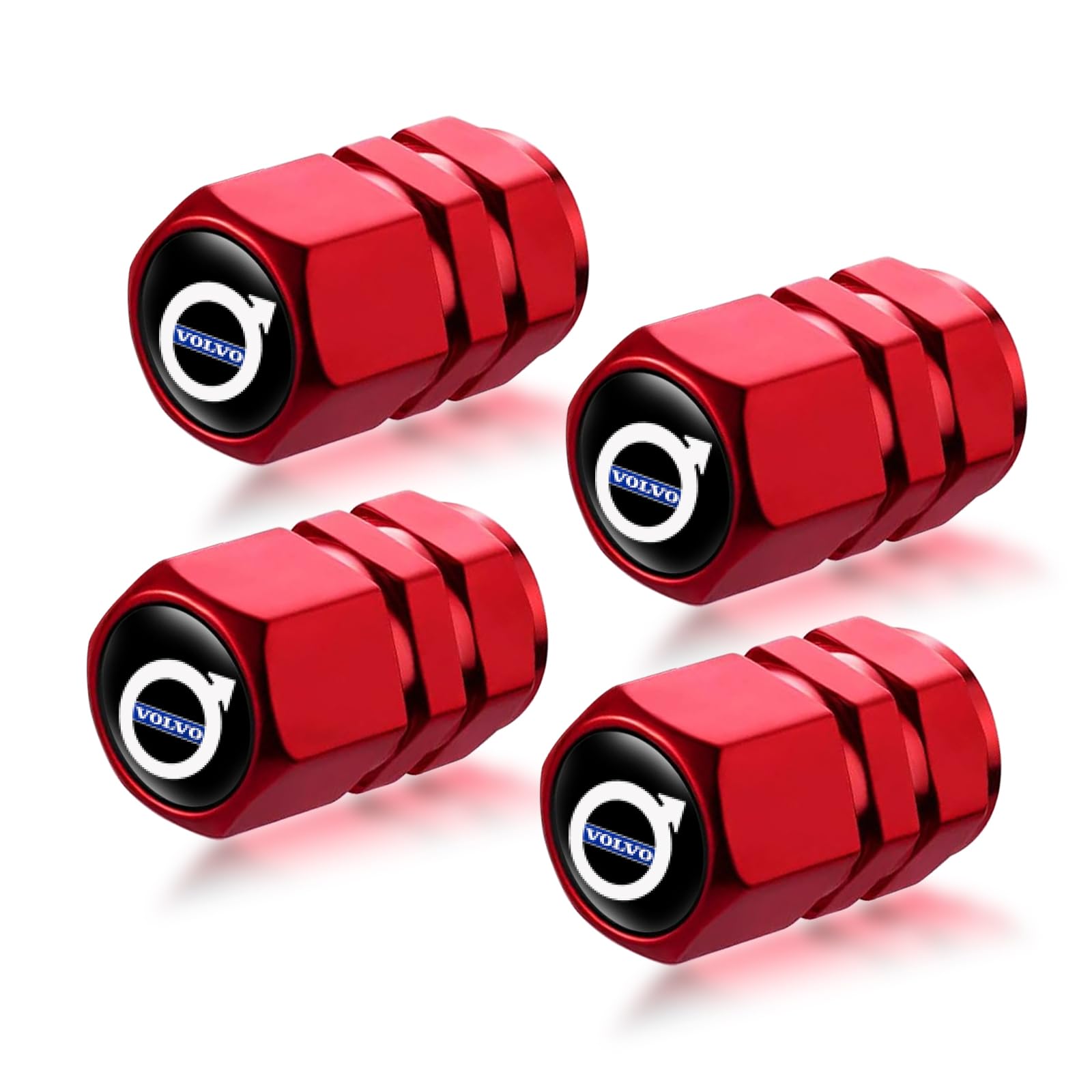 Bouchons De Valve Aluminium Pour Volvo - 4 Pièces, Antipoussière Et étanches - Compatible XC60, S60, S90, XC40, XC90, Etc.