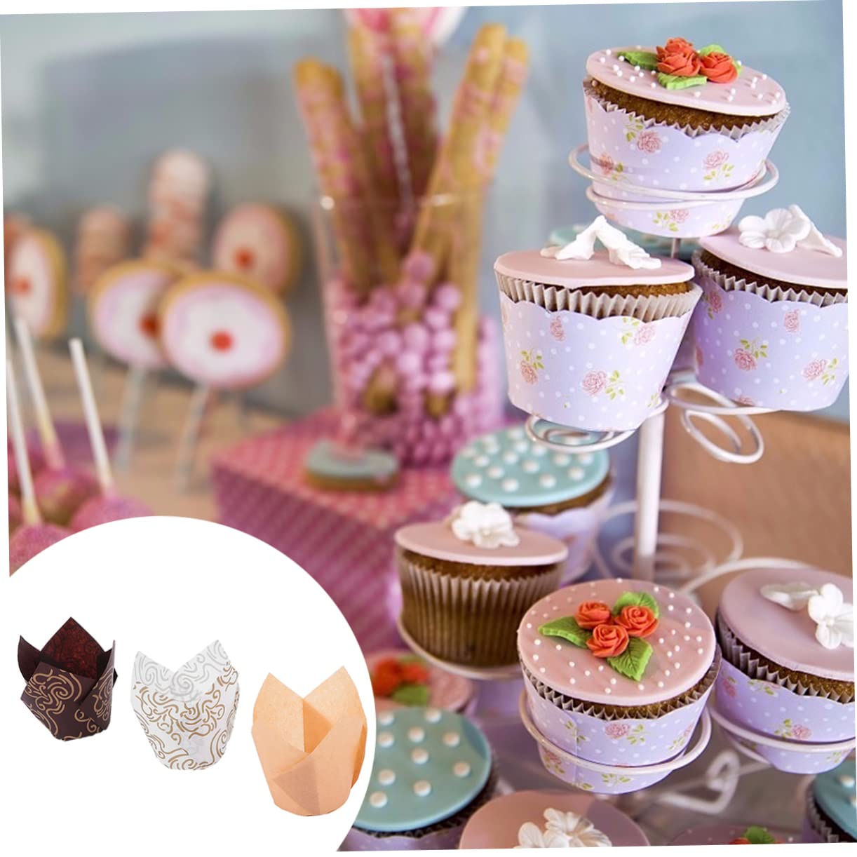 Amosfun Lot De 3 Moules À Muffins En Papier Huilé 3 Couleurs Caissettes À Caissettes À Muffins Moules À Gâteaux Moules À Pâtisserie Créatifs 150 Pièces X 3