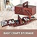 EFFNILIM 1pcs Wooden Expandable Sewing Box Sewing Kit Storage Box with Handle, Embroidery Kit Wooden Sewing Basket