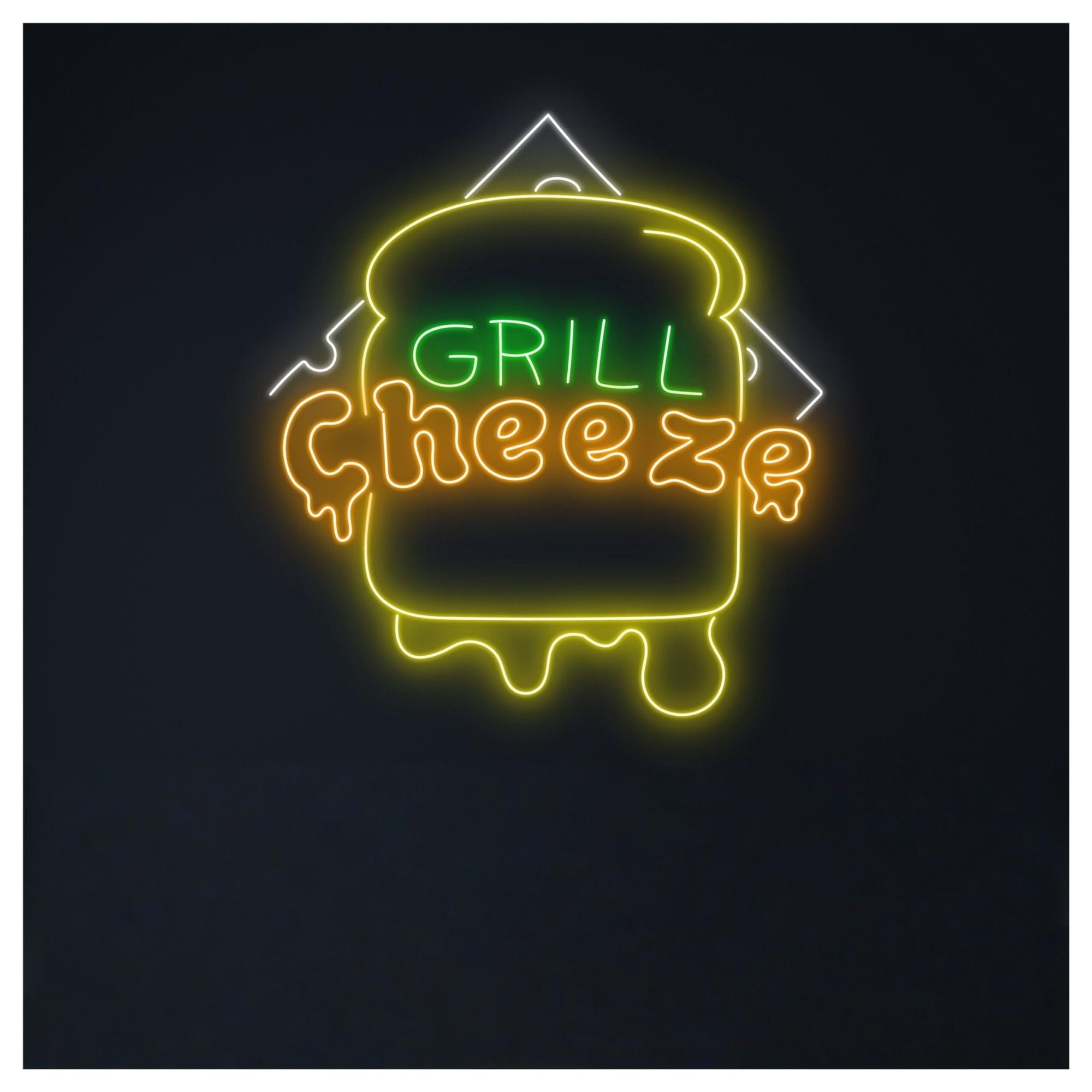RONGCH Hanging Art Neon Signs Grill Cheese Sandwich Neon Sign Restaurant Food Shop Chef Room Wall Decor 50cm