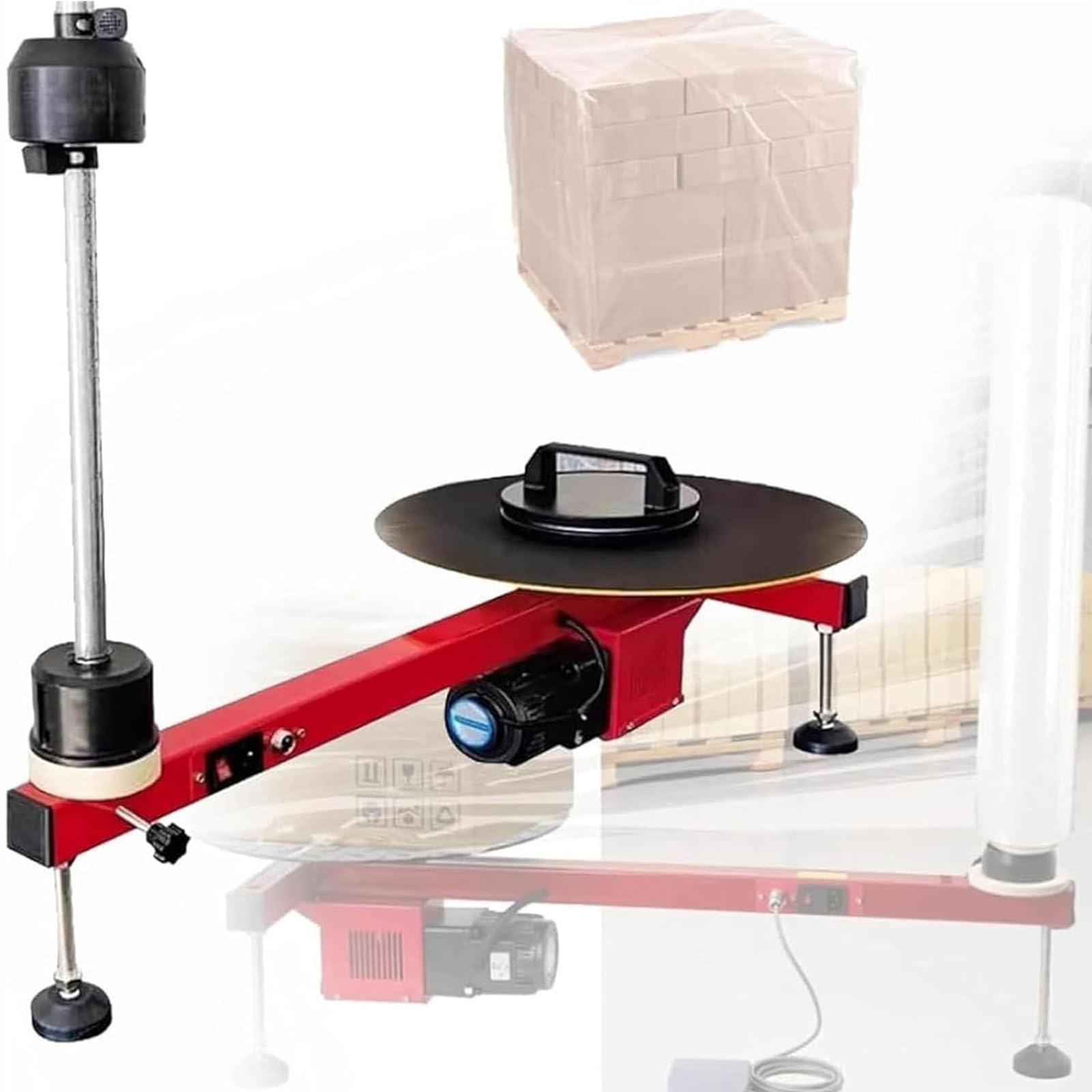 Máquina eléctrica para Envolver con Film Estirable, máquina Manual para Envolver y flejar Paquetes, Cajas de cartón y Equipaje, máquina de Envolver Cajas de cartón de Mesa.
