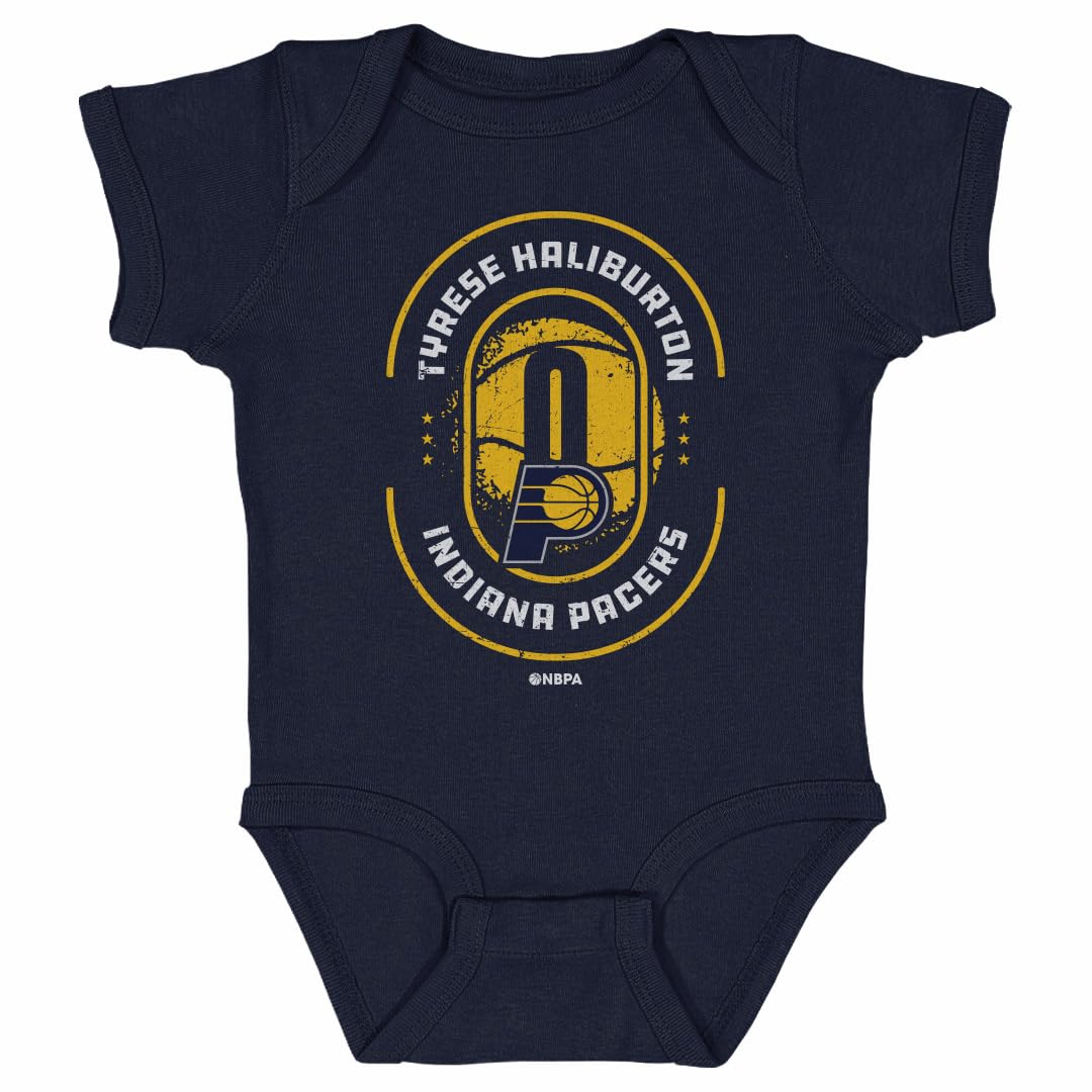 500 LEVEL Tyrese Haliburton Indiana Pacers One-Piece Infant Bodysuit - Tyrese Haliburton Indiana Pacers Imprint WHT (Navy, 6M)