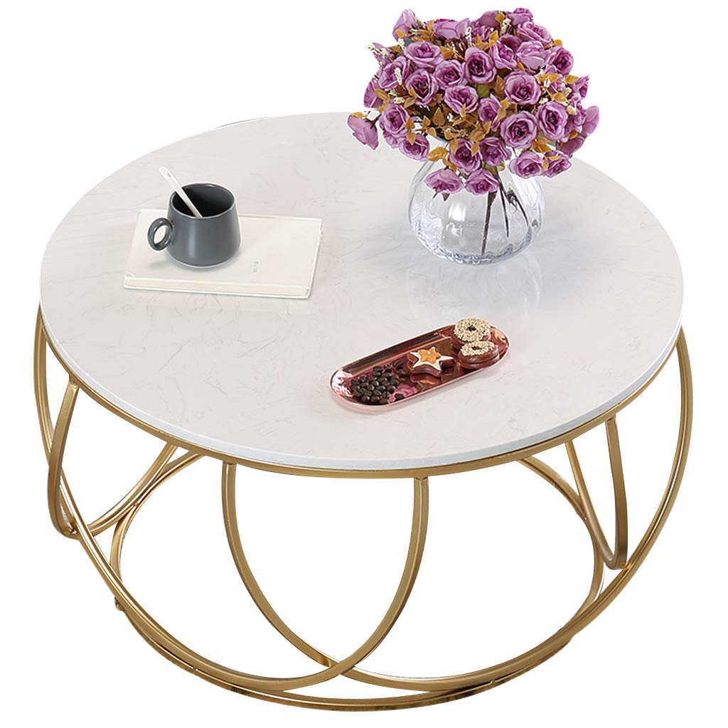 Table basse d'angle en marbre véritable et métal au design créatif haut de gamme