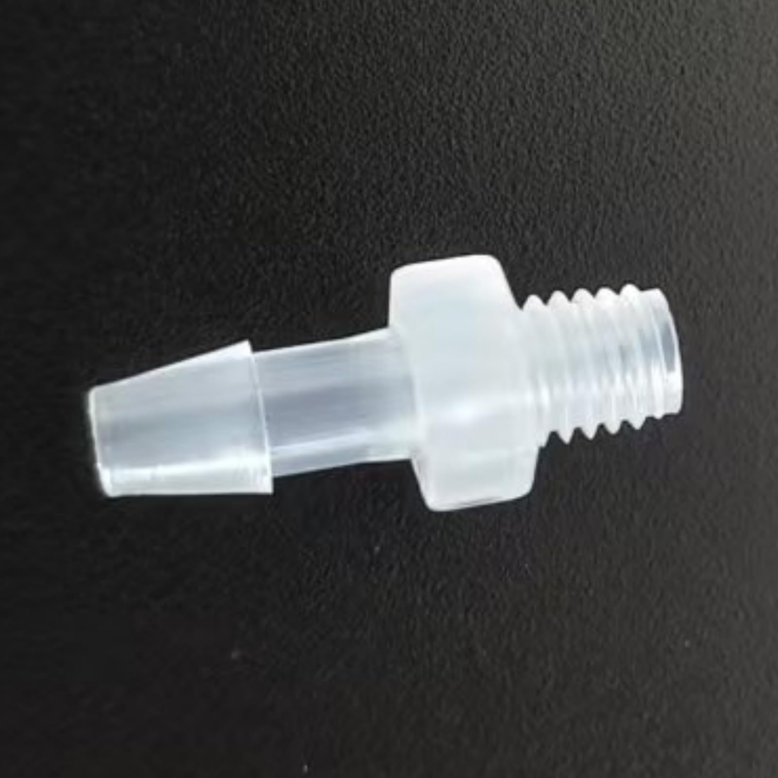 Accesorios de manguera de plástico reutilizables, 100 conectores transparentes, adaptador de rosca macho 10-32UNF para laboratorio y maquinaria de alimentos (1,6 mm)
