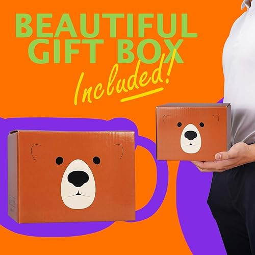 Vista 31 de Taza de café de llama de 14 onzas, taza de café de cerámica novedosa, taza de té de porcelana 3D para mujeres, Navidad, inauguración de la casa