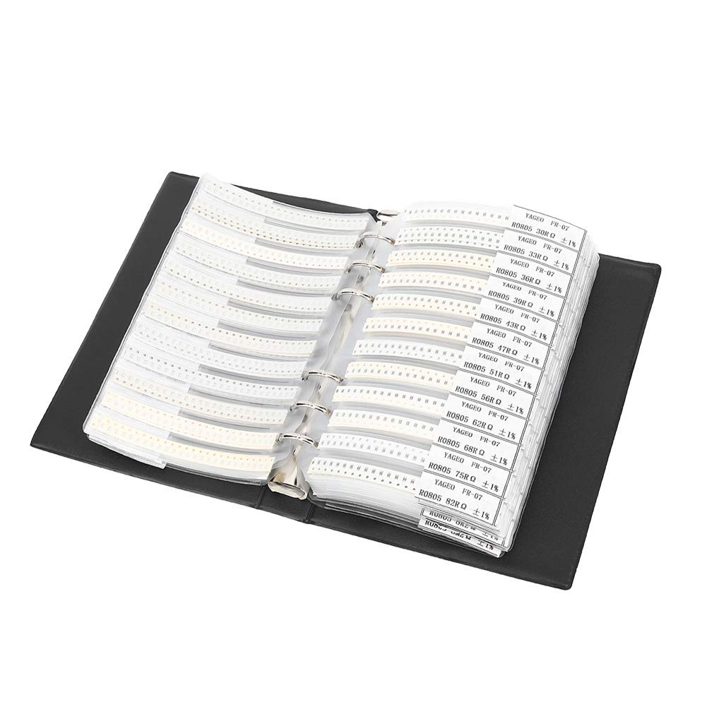 0805 Serie 170 tipi resistori componenti elettronici kit di assortimento campione libro nero per gli appassionati di professionisti elettronici