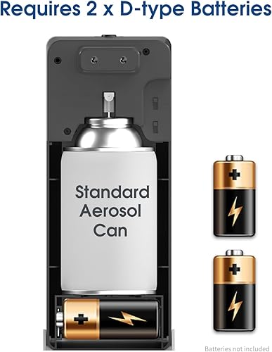 Miniatura 6 de Dispensador automático de ambientador, dispensador de fragancia de aerosol LCD montado en la pared, compatible con latas de repuesto de aerosol de