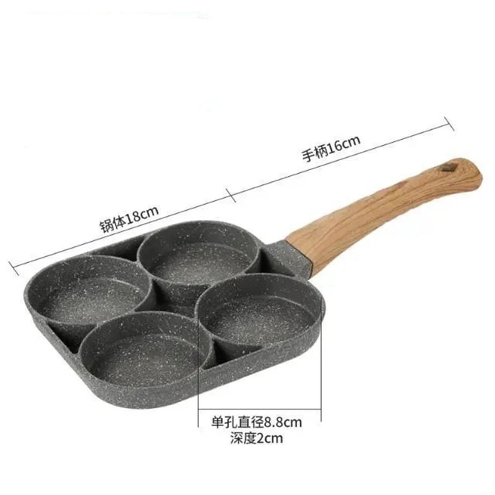 Sarten Tortilla Sartén de 4 agujeros for tortillas gruesas, antiadherente, for huevos, tortitas, filetes, jamón, desayunos, utensilios cocina