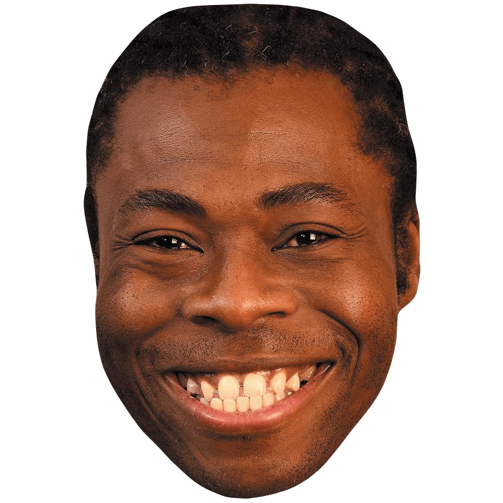 Celebrity Cutouts Lifelike Ade Adepitan (Smile) Celebrity Mask, Flat Card Face, Fancy Dress Mask
